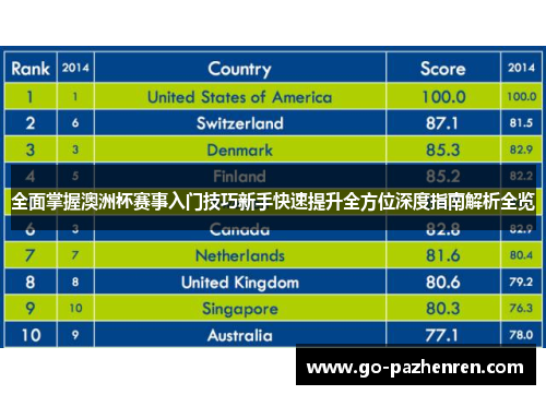 全面掌握澳洲杯赛事入门技巧新手快速提升全方位深度指南解析全览